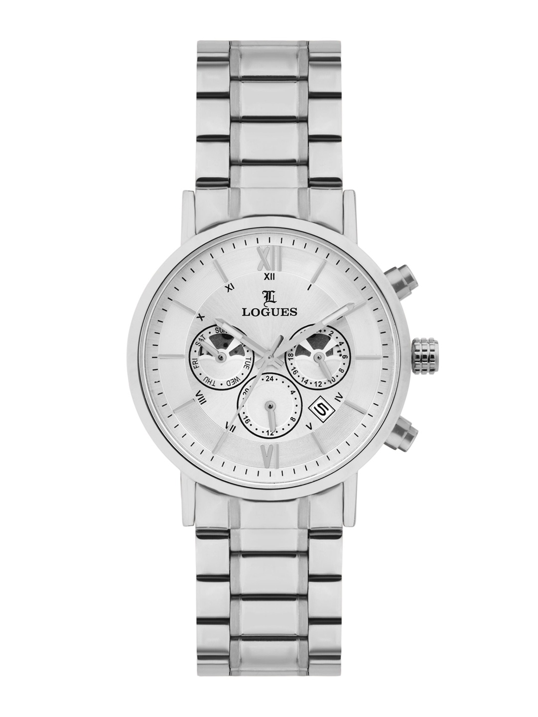 

L LOGUES Men Brass Dial & Bracelet Style Straps Analogue Watch G 1971 SM-02, Silver