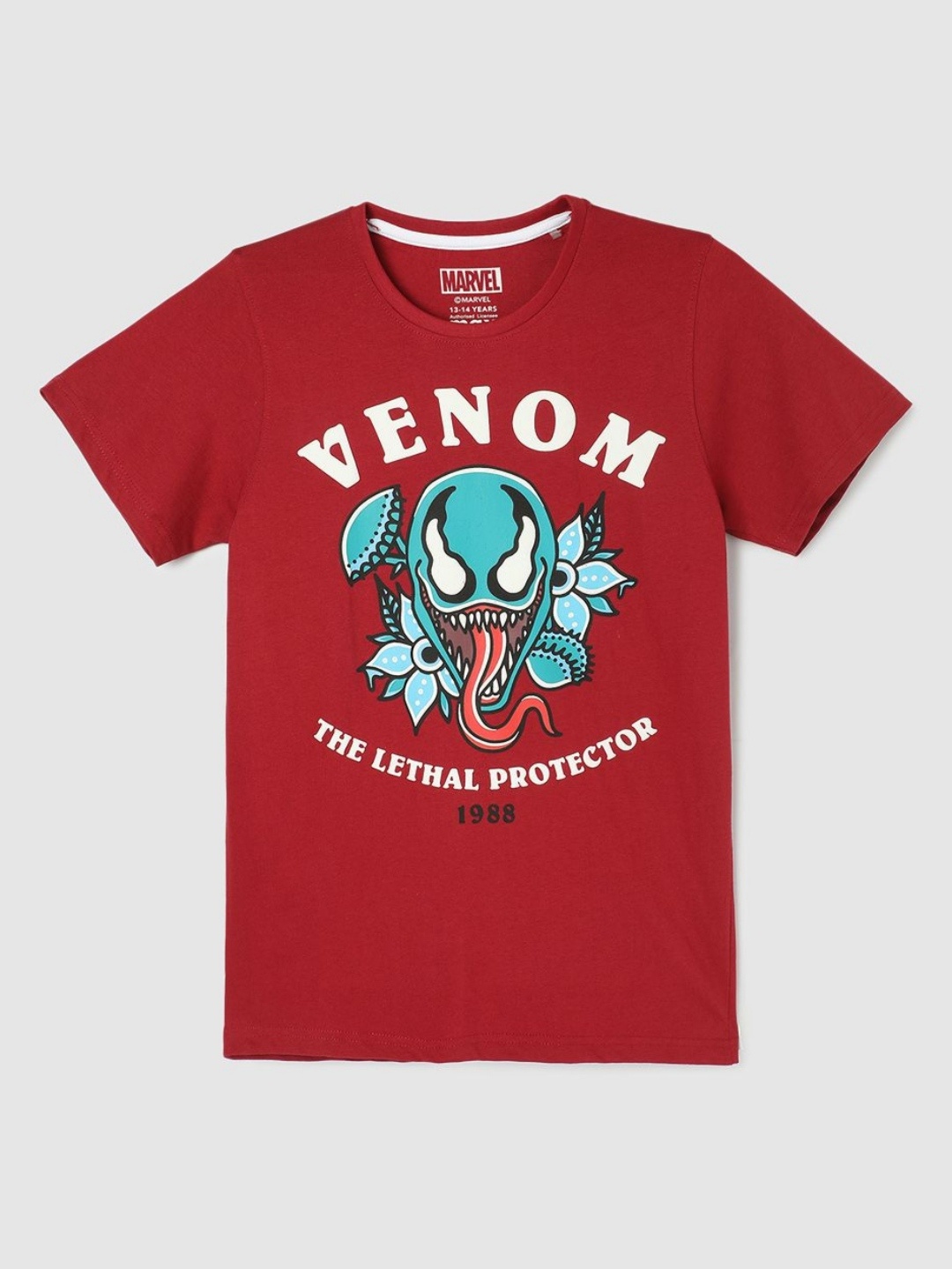 

max Boys Graphic Printed Round Neck Cotton T-shirt, Red