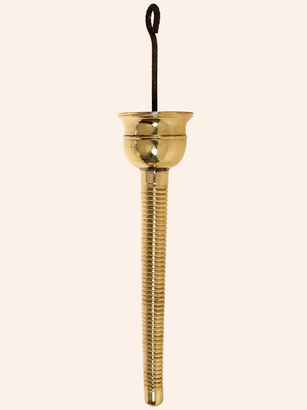 

Exotic India 22" Brass Temple Ceiling Oil Torch, Gold