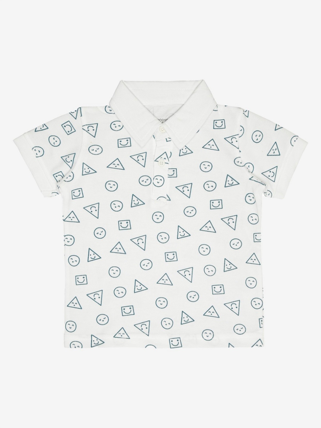

Bodycare Boys Conversational Printed Polo Collar Cotton T-shirt, White