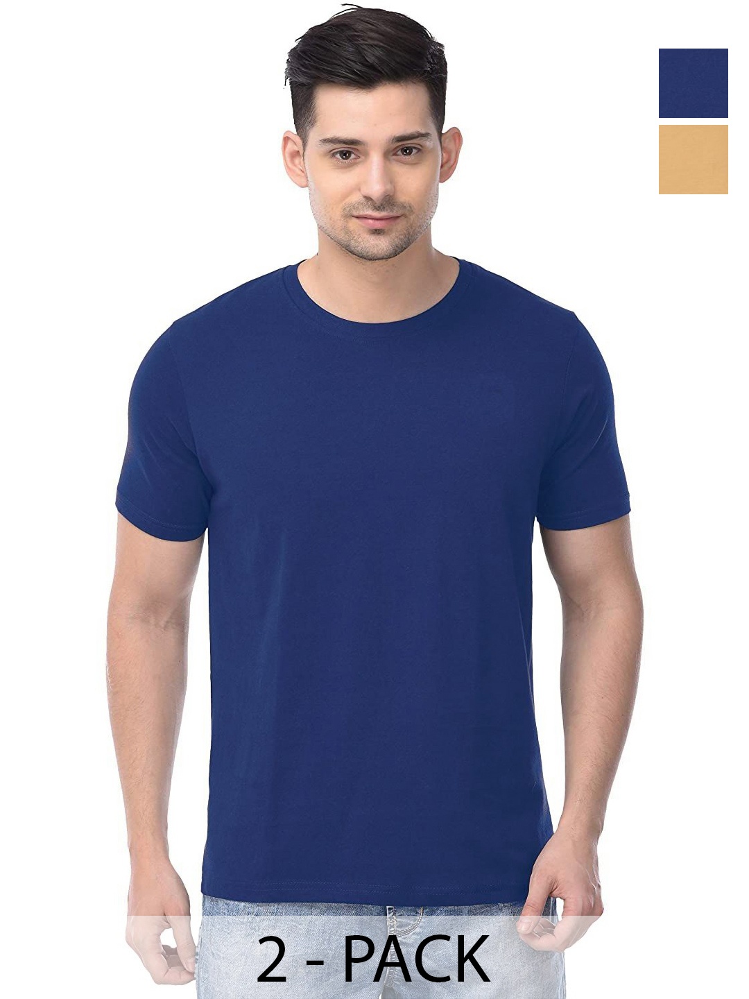 

COLOR CAPITAL Unisex Pack Of 2 Cotton T-Shirts, Na