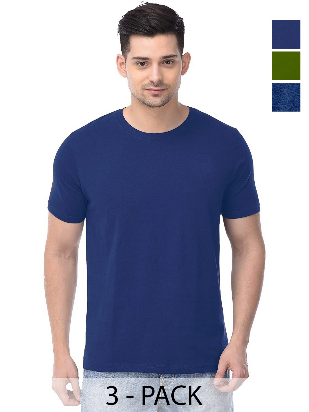 

COLOR CAPITAL Unisex Pack Of 3 Cotton T-Shirts, Na