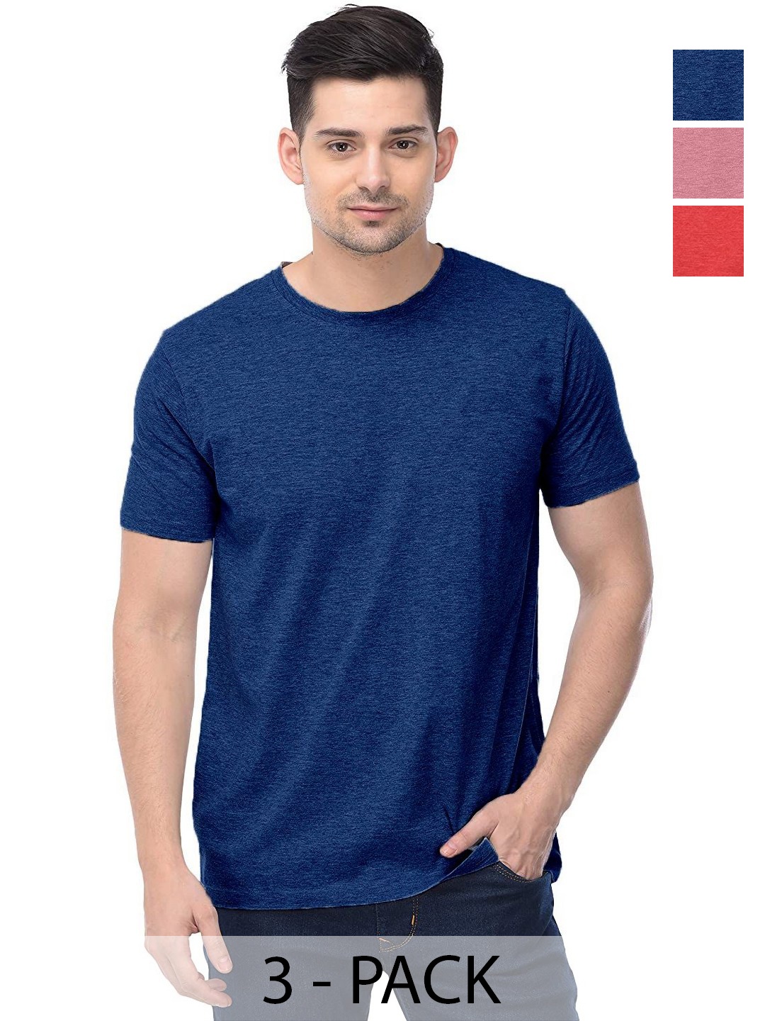 

COLOR CAPITAL Unisex Pack Of 3 Cotton T-Shirts, Na