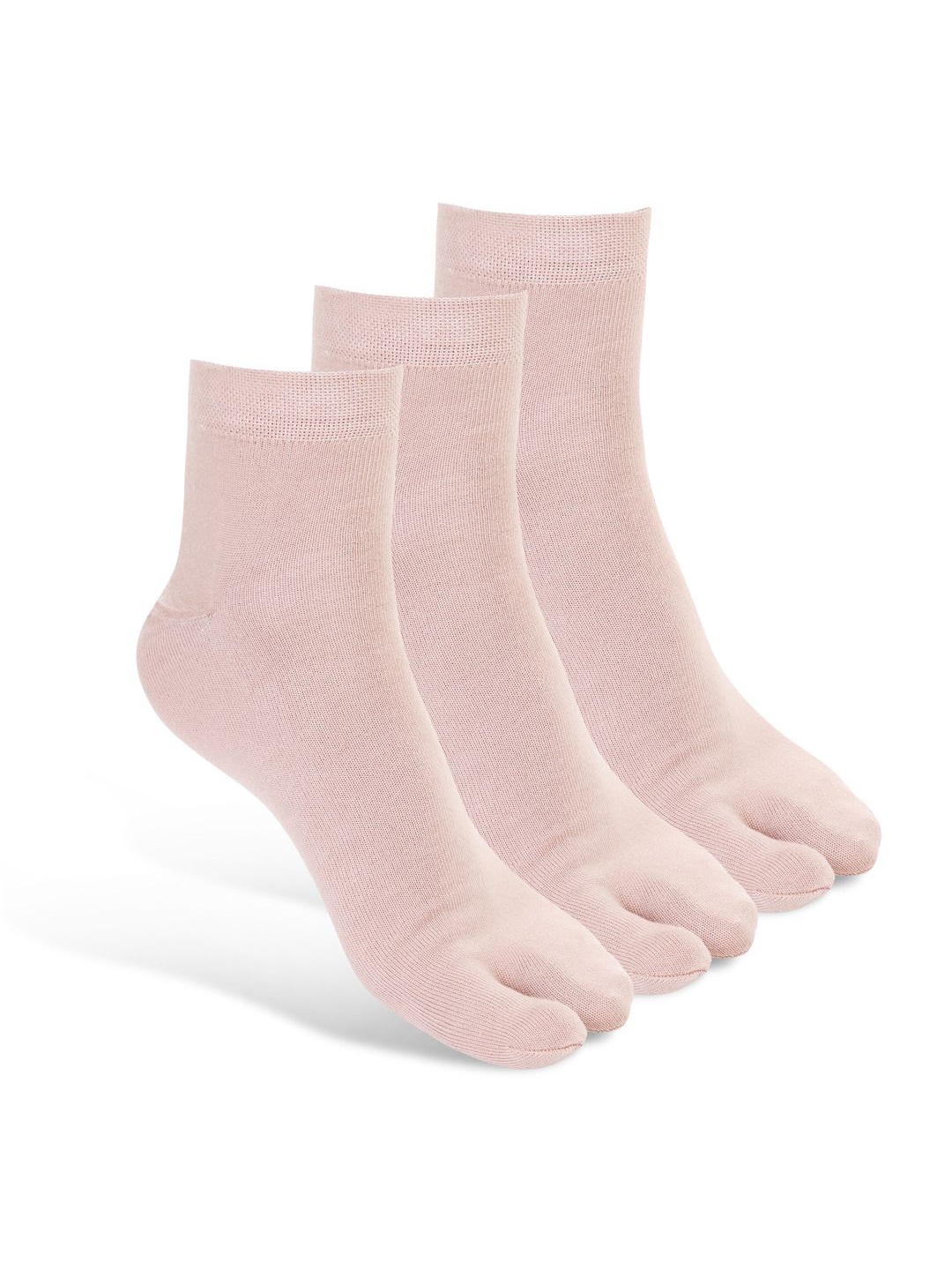 

Camey Women Pack Of 3 Ankle-Length Thumb Socks, Pink