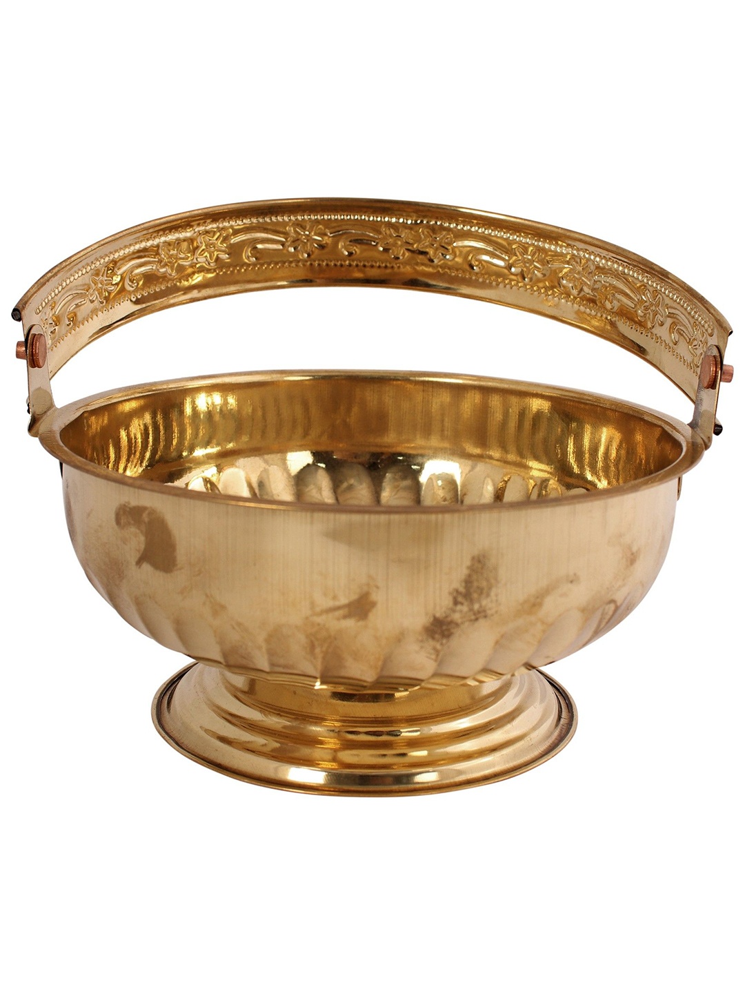 

Exotic India Brass Pooja Flower Bucket, Gold