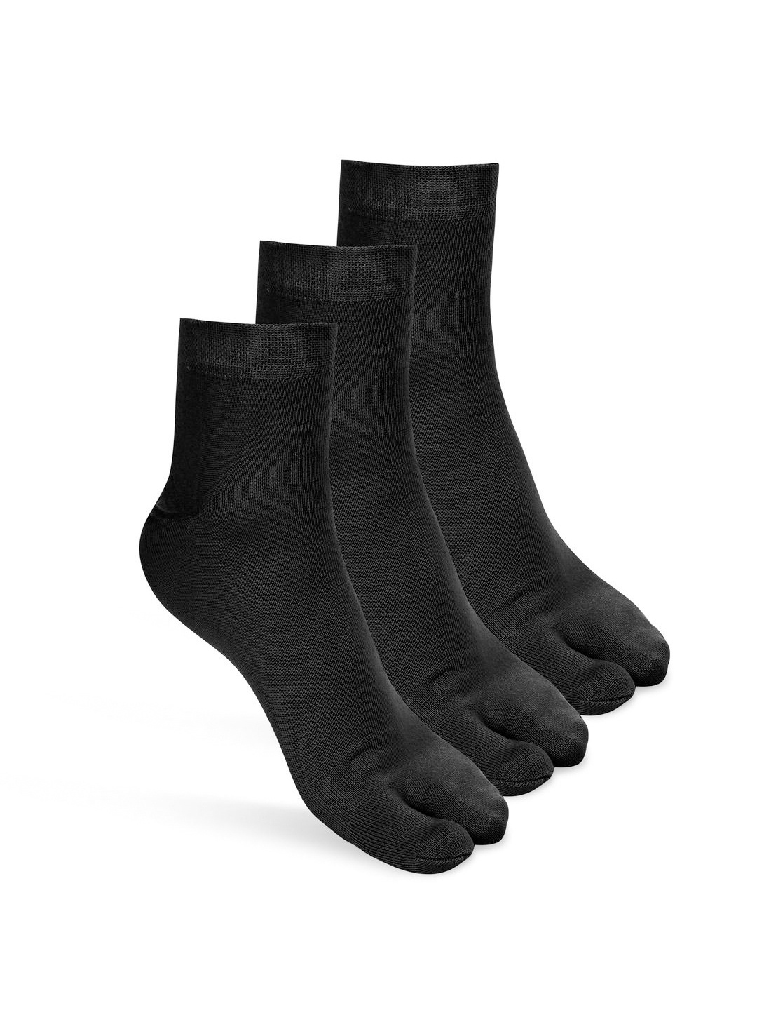 

Camey Women Pack Of 3 Ankle-Length Thumb Socks, Black