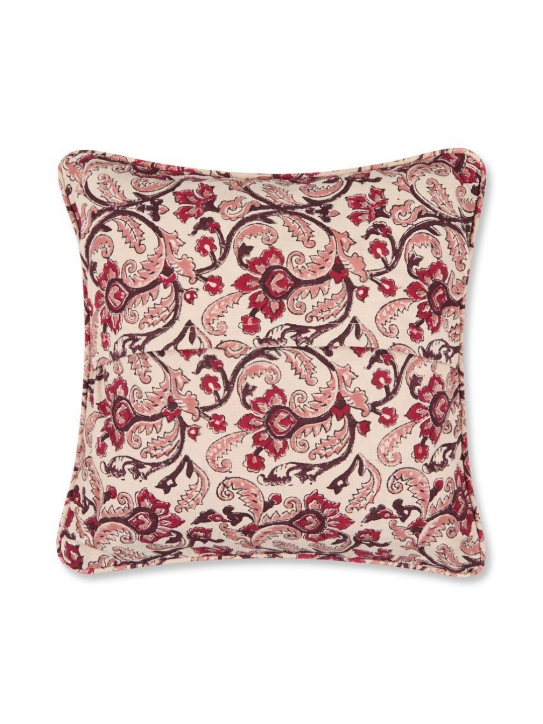 

Fabindia Red & Beige Standalone Floral Printed Cotton Square Cushion Cover