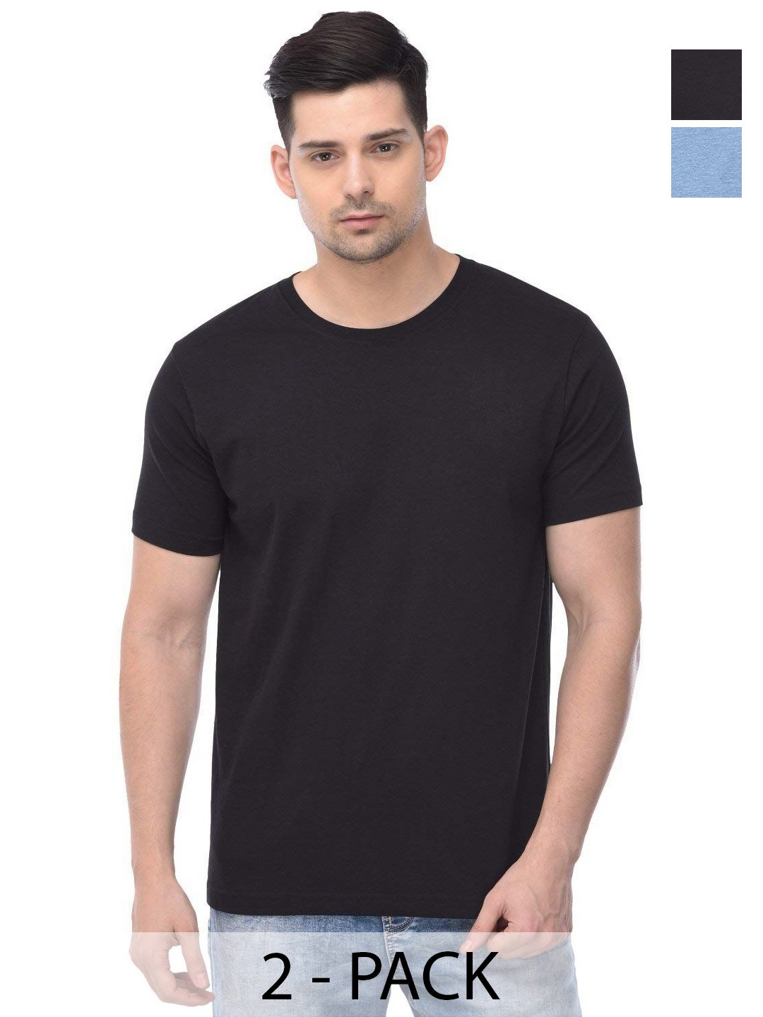 

COLOR CAPITAL Unisex Pack Of 2 Cotton T-Shirts, Na