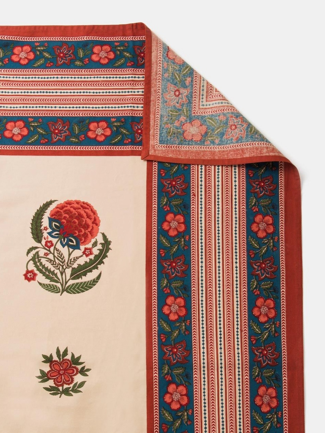 

Fabindia Red & cream Color Printed Cotton Double King Bed Covers