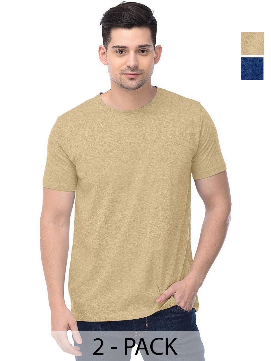 

COLOR CAPITAL Unisex Pack Of 2 Cotton T-Shirts, Na
