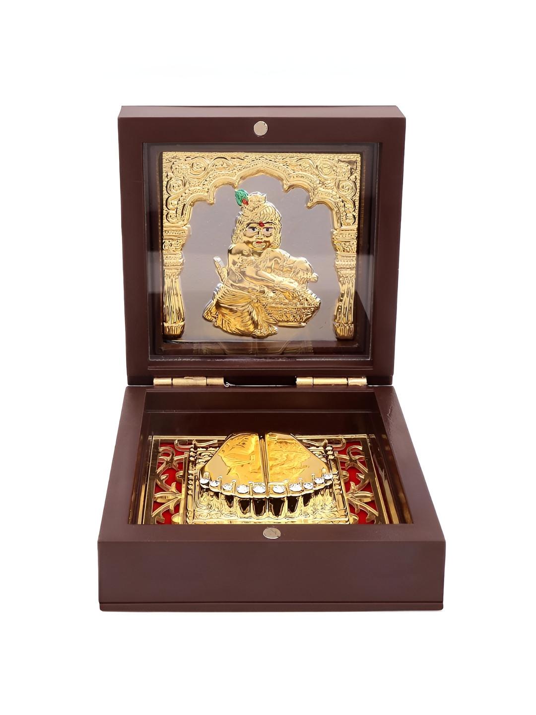 

INTERNATIONAL GIFT Gold Toned Laddu Gopal Charan Paduka