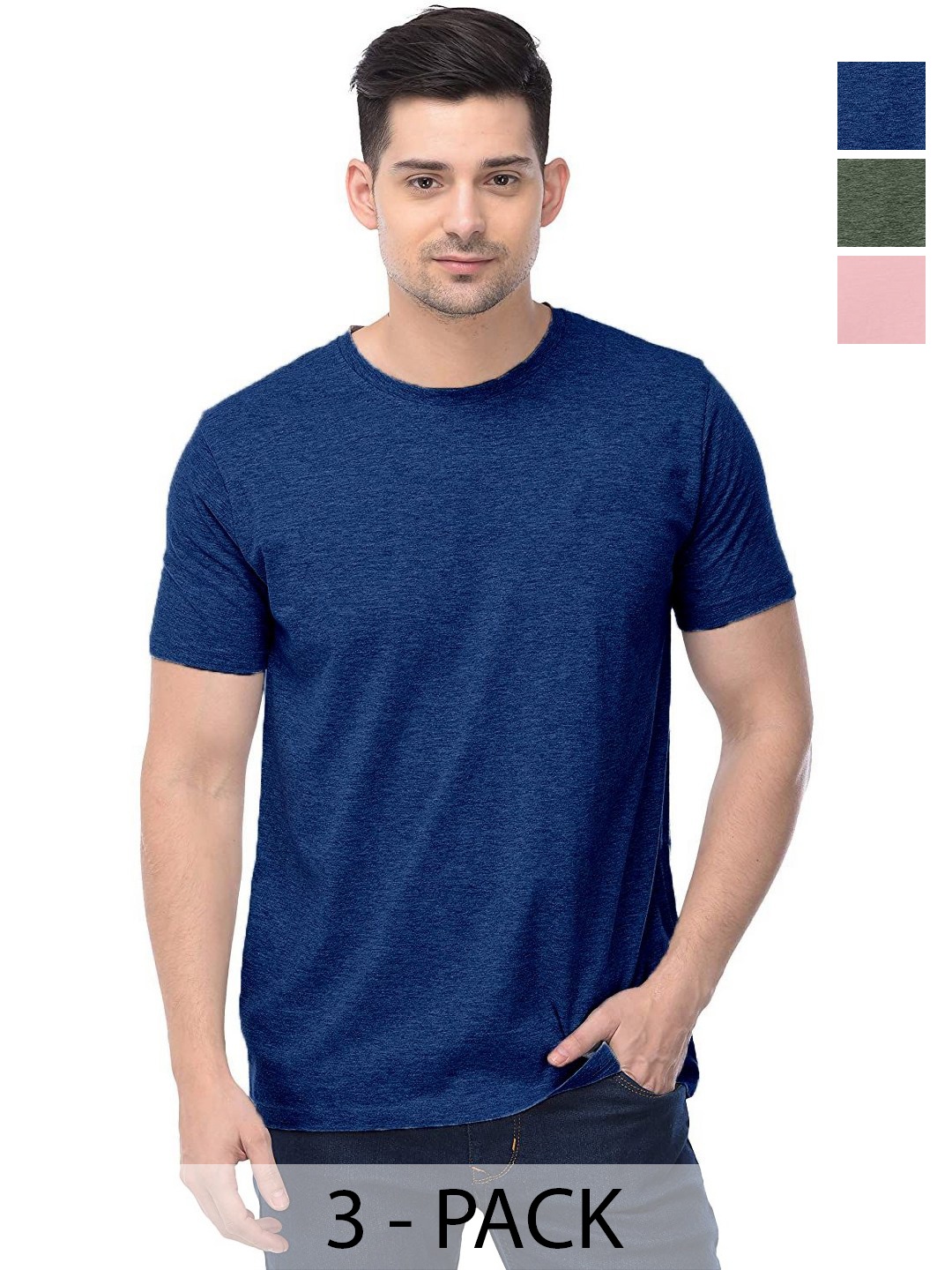 

COLOR CAPITAL Unisex Pack Of 3 Cotton T-Shirts, Na