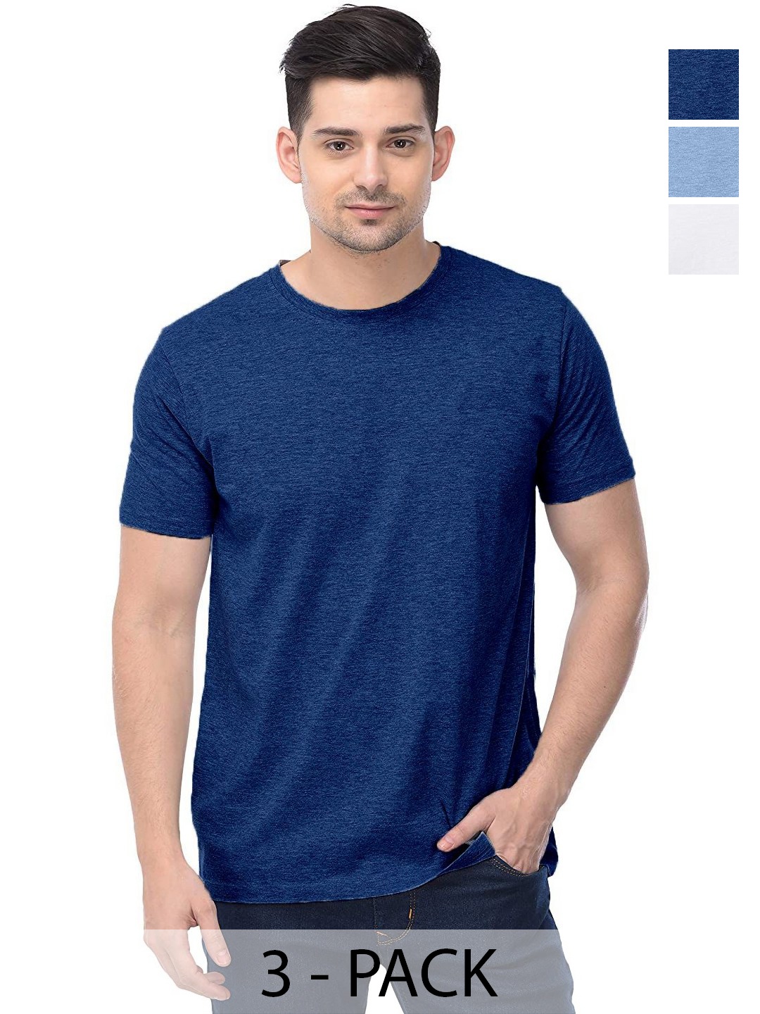 

COLOR CAPITAL Unisex Pack Of 3 Cotton T-Shirts, Na