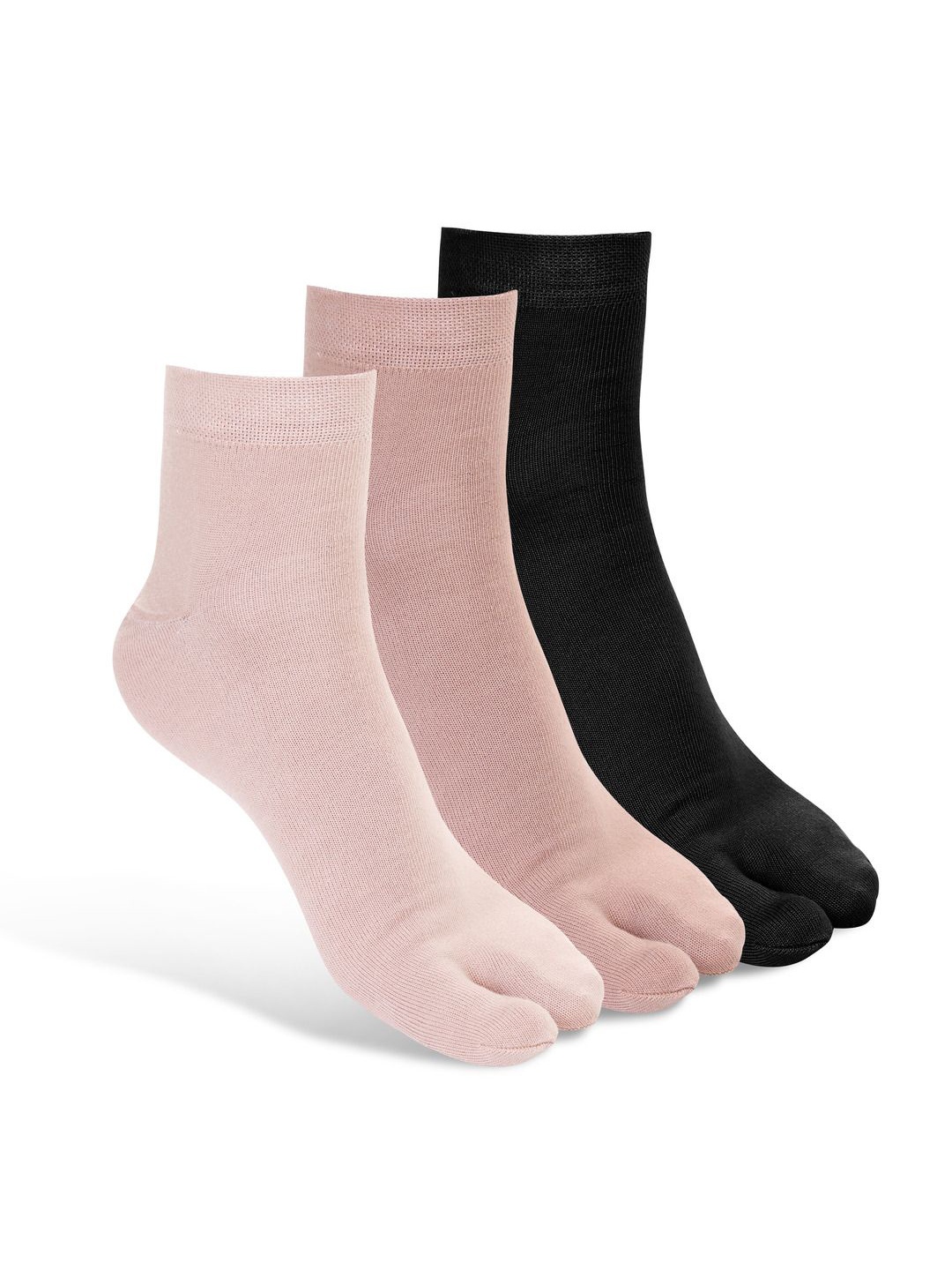 

Camey Women Pack Of 3 Ankle-Length Thumb Socks, Black