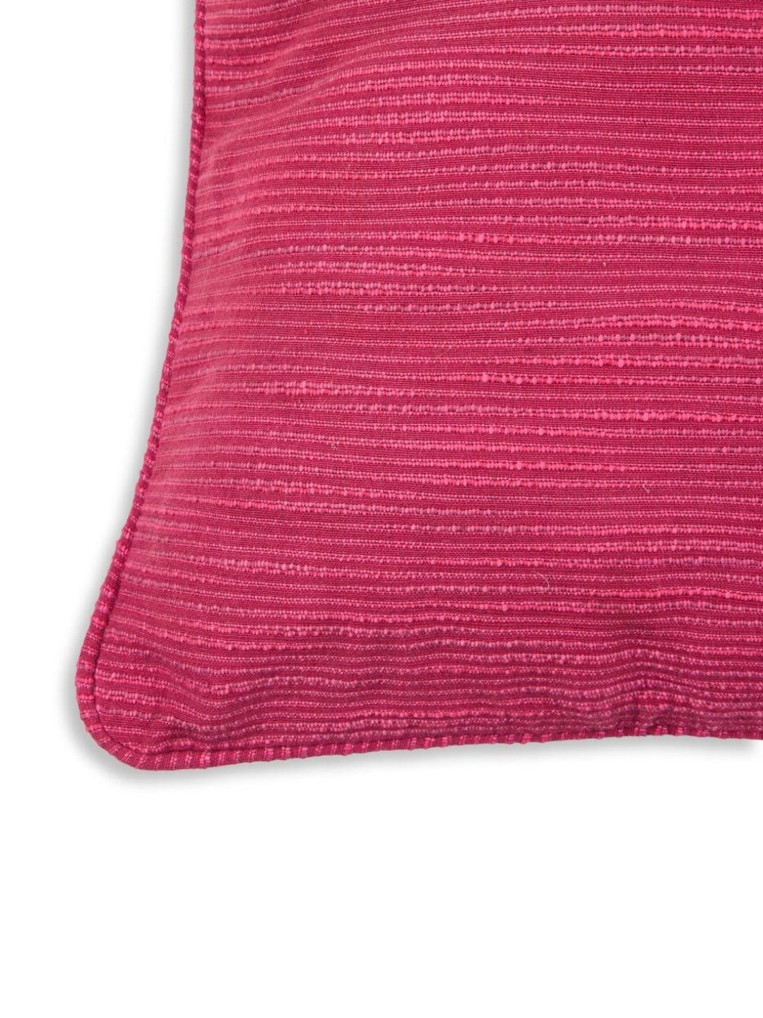 

Fabindia Standalone Pink Striped Self Design Cotton Cushion Cover, Fuchsia