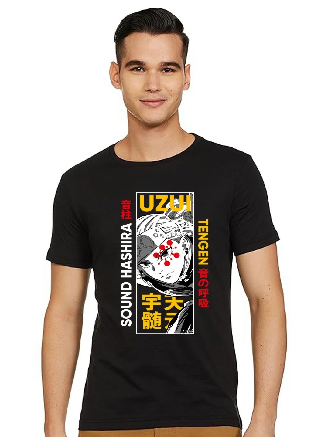 

BAESD Men Graphic Printed Round Neck Cotton T-shirt, Black