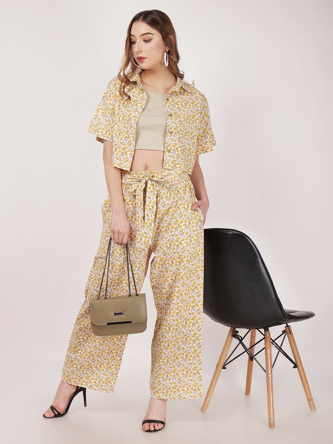 

Street22 Printed Capri Jumpsuit, Yellow