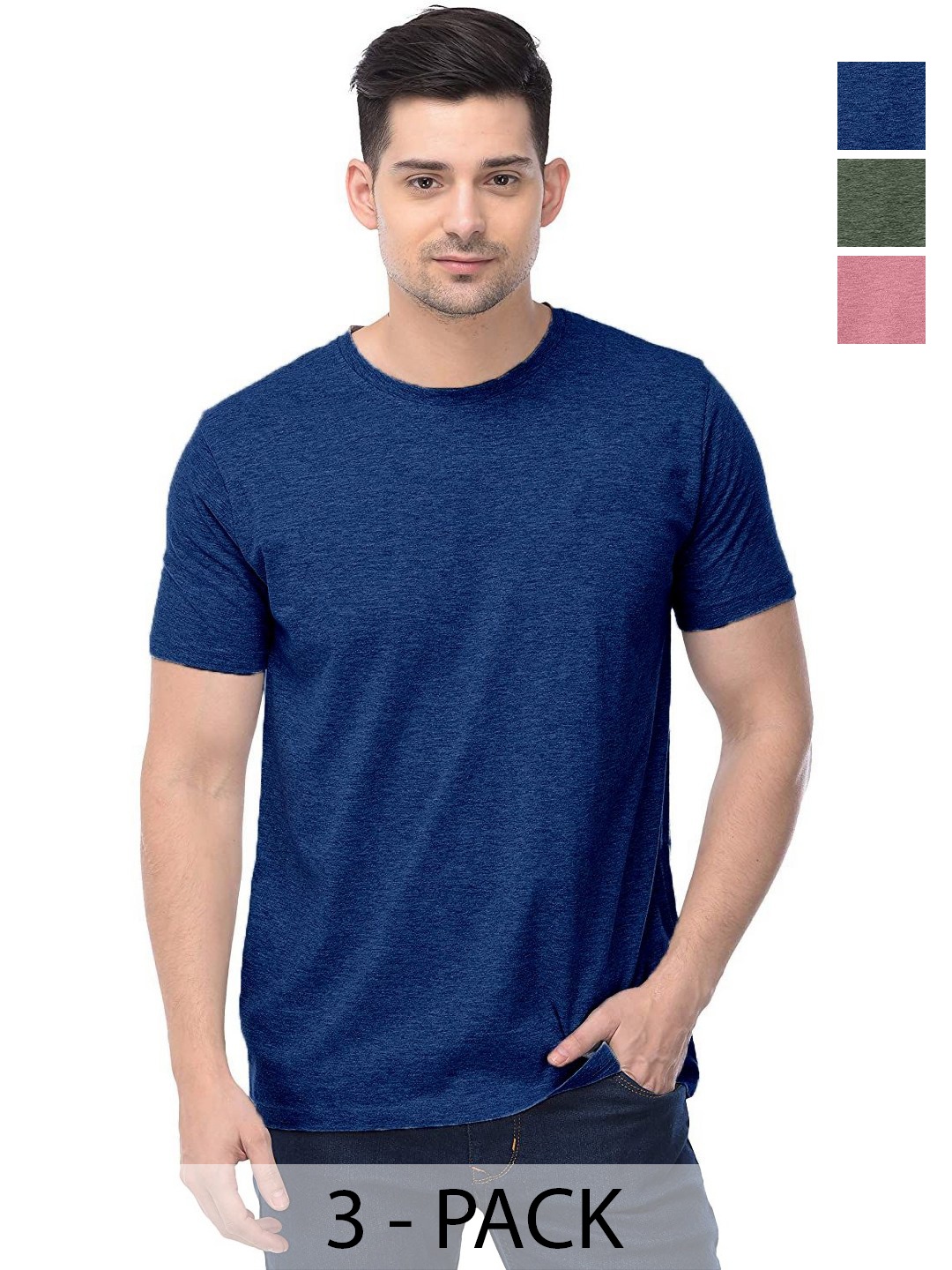 

COLOR CAPITAL Unisex Pack Of 3 Cotton T-Shirts, Na