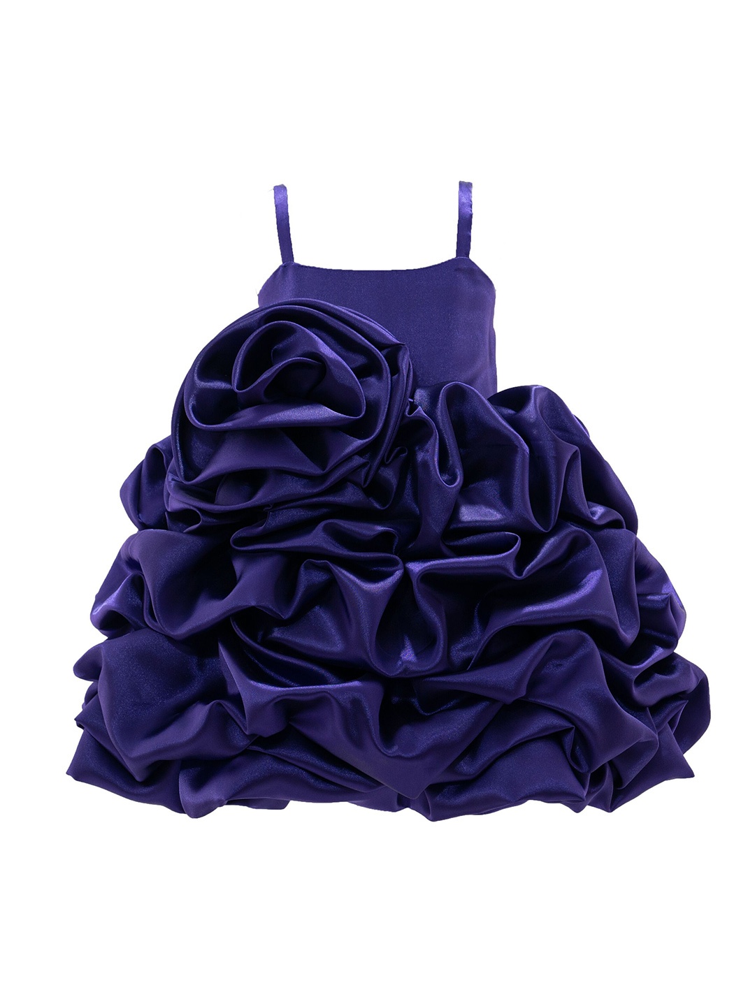 

Pink Wings girls Shoulder Straps Knee length Balloon Dress, Purple