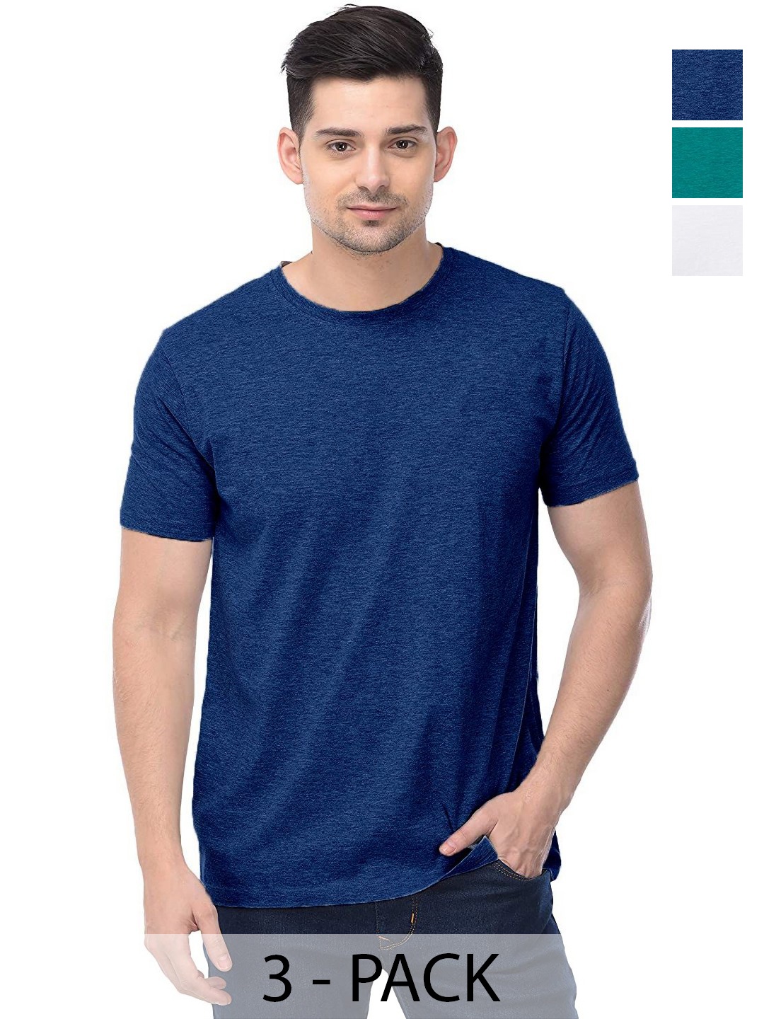 

COLOR CAPITAL Unisex Pack Of 3 Cotton T-Shirts, Na