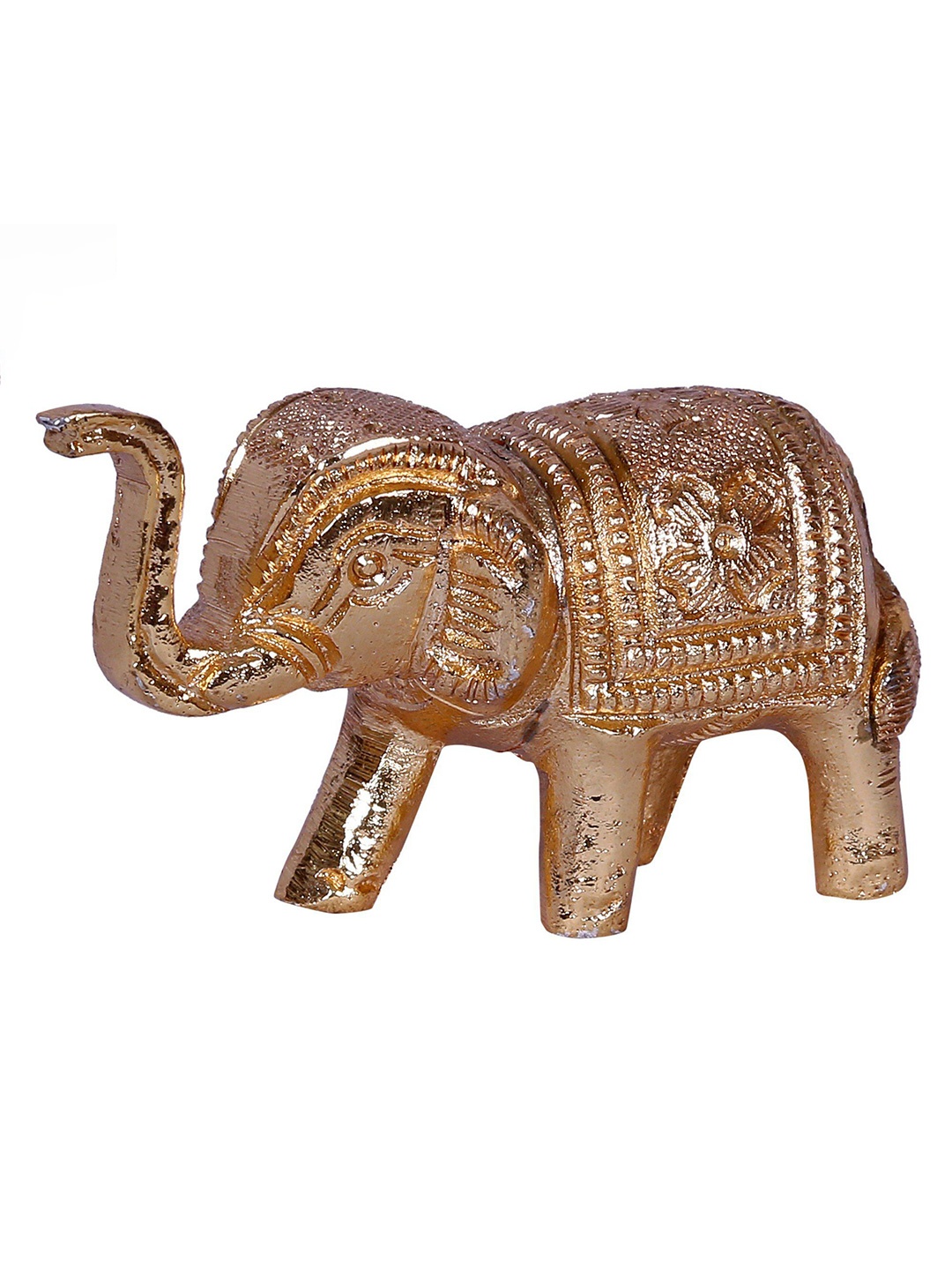 

Exotic India Gold Toned Elephant Brass Showpiece