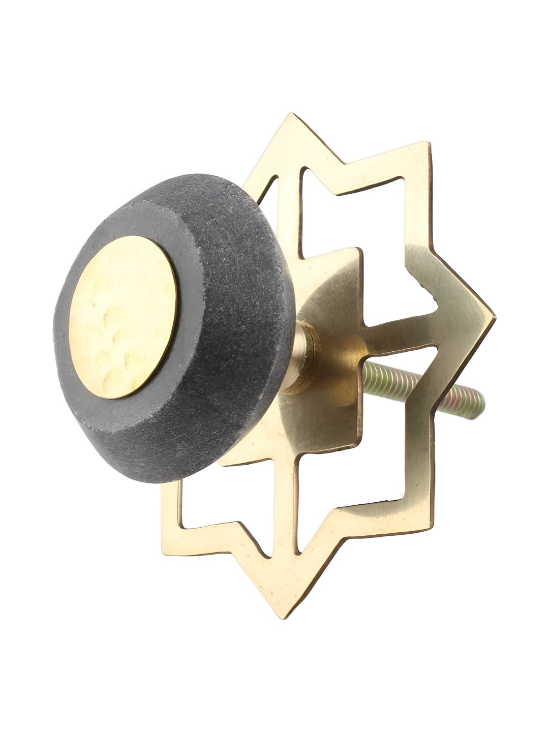 

Indianshelf Grey & Gold 4 Pieces Solid Hardware Drawer Knob