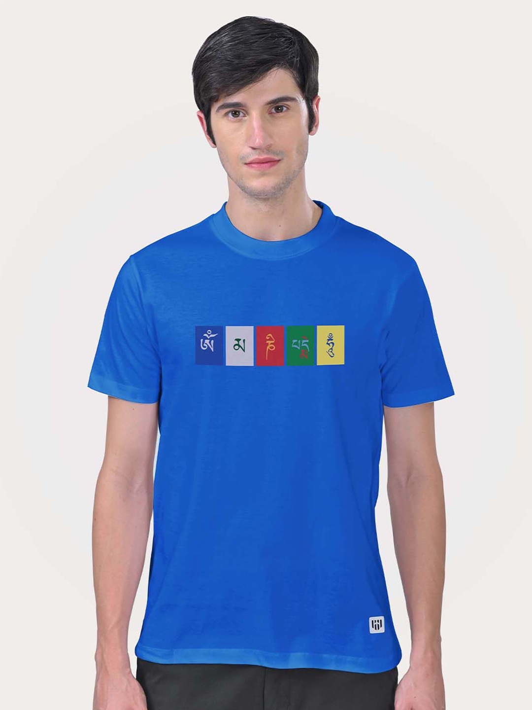 

Aero Armour Unisex Graphic Printed Round Neck Cotton T-shirt, Blue