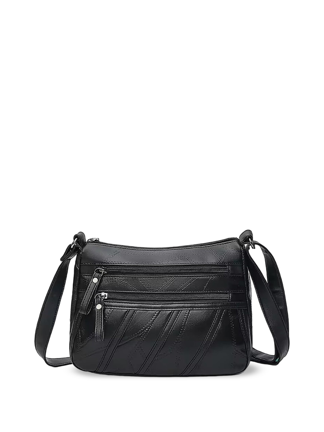 

SYGA Leather Shopper Sling Bag, Black