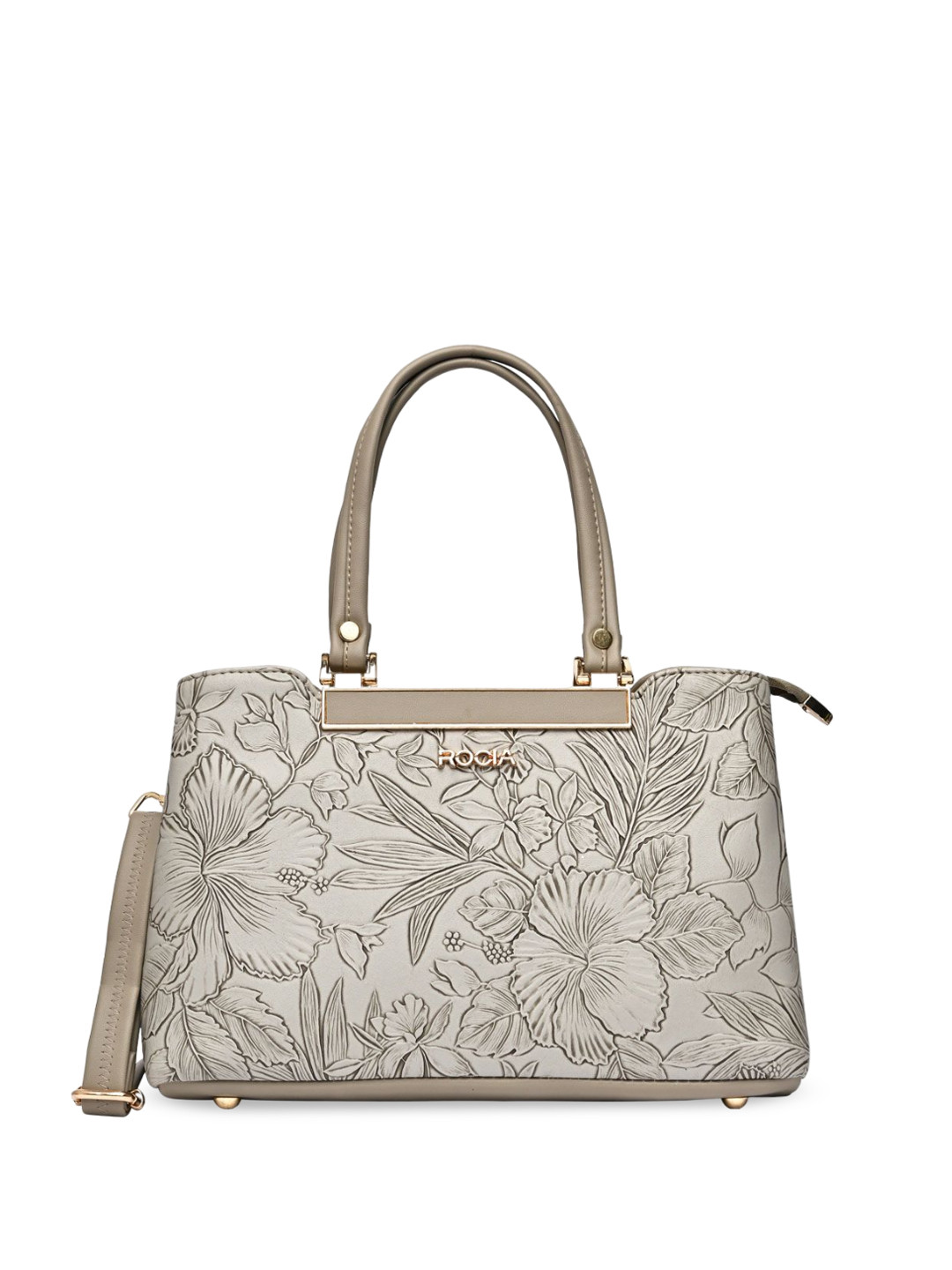

Rocia Printed PU Structured Shoulder Bag, Grey