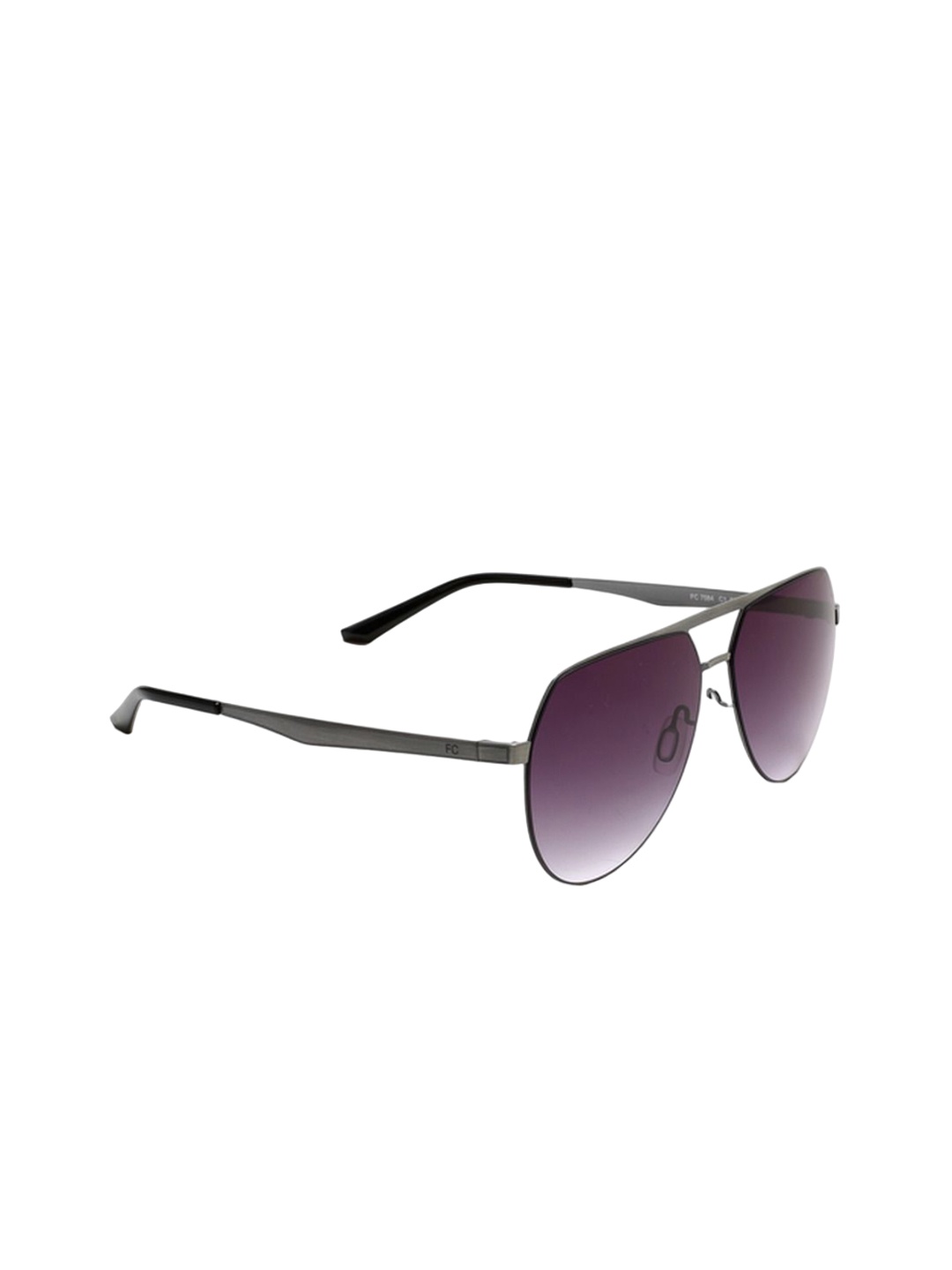 

French Connection Men Aviator Sunglasses with UV Protected Lens FC 7584 C1 S-Gun, Purple