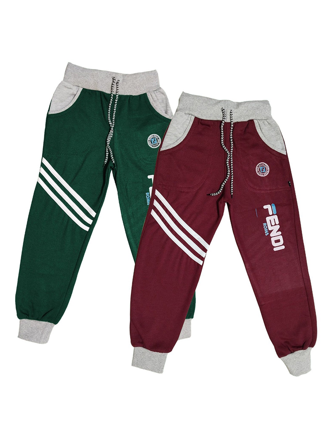 

BAESD Boys Pack Of 2 Mid-Rise Joggers, Green