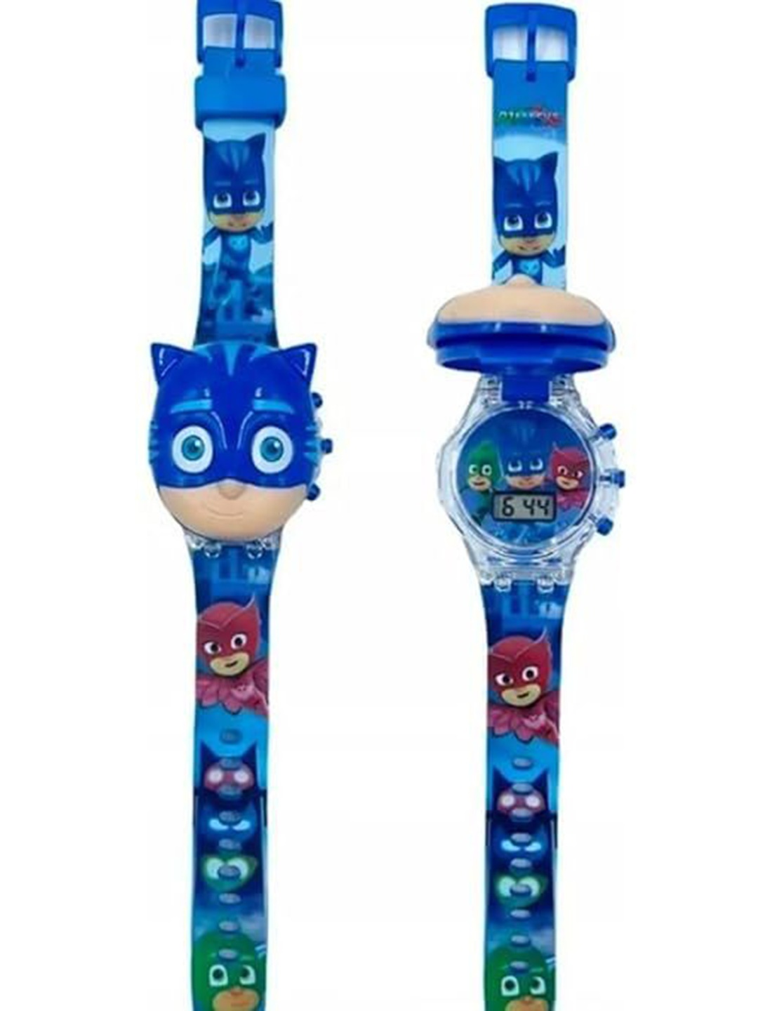 

SWADESI STUFF Unisex Kids Printed Dial & Straps Digital Multi Function Automatic Watch 3D PJMASKS, Blue