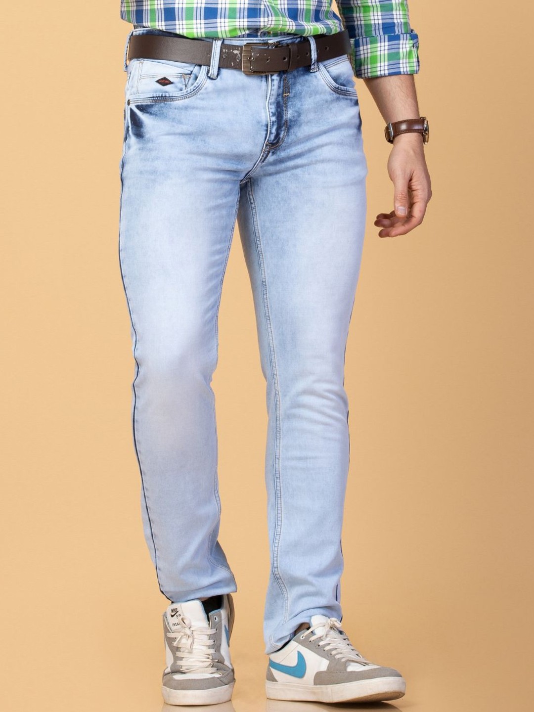 

Monterrey SF Men Cotton Original Slim Fit Light Fade Stretchable Jeans, Blue