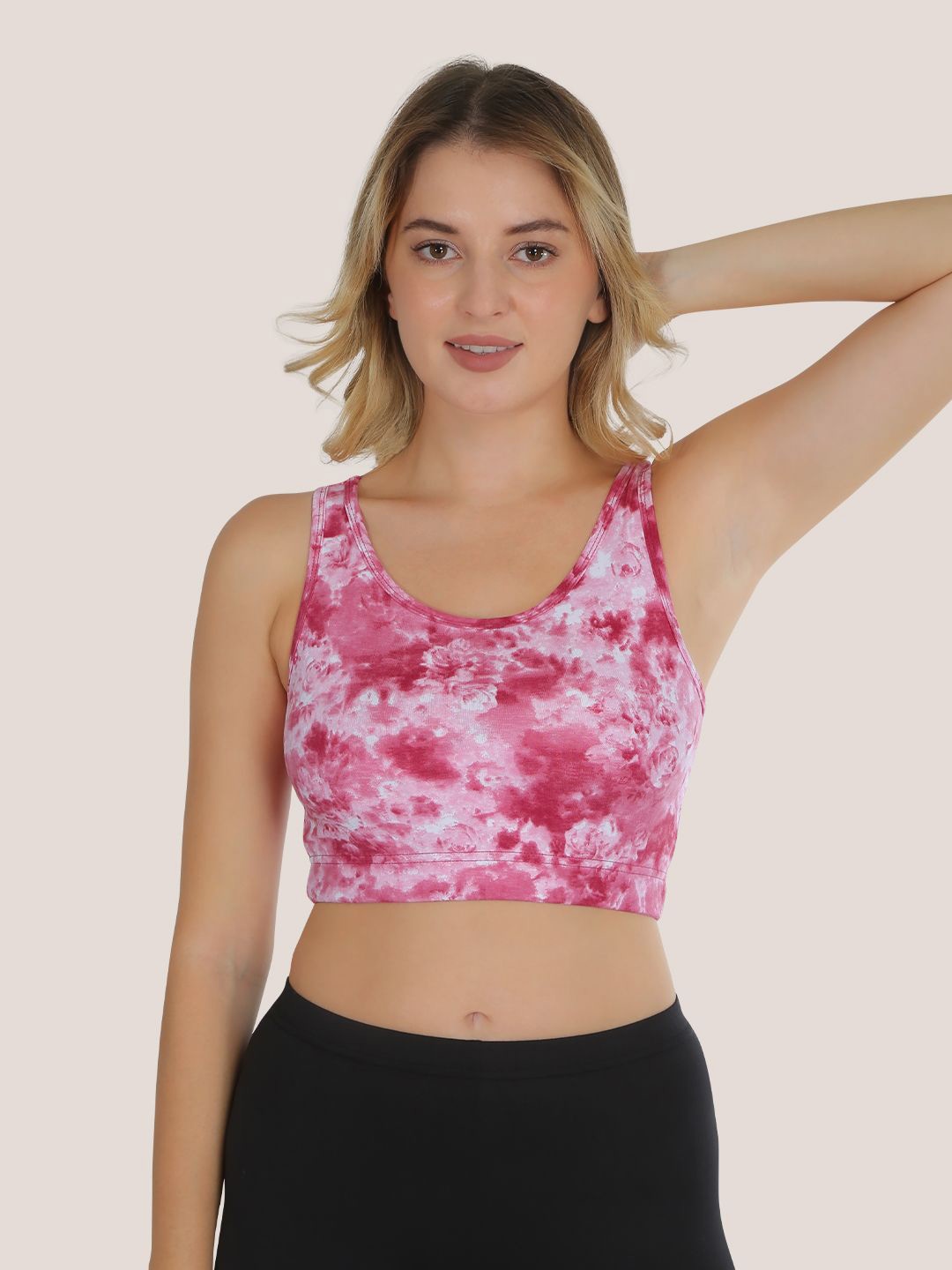 

POOJA RAGENEE Abstract Sports Bra Full Coverage SQ1038_1P_RD_30B, Pink