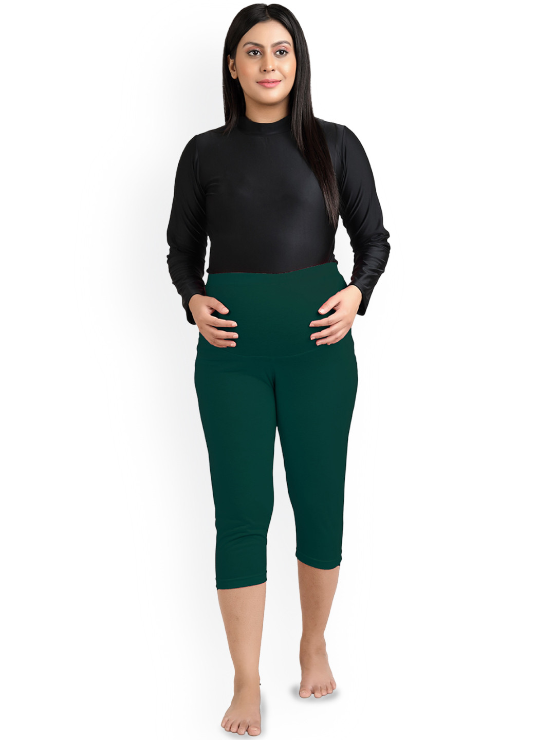 

Uzazi Three-Fourth Length Maternity Leggings, Green
