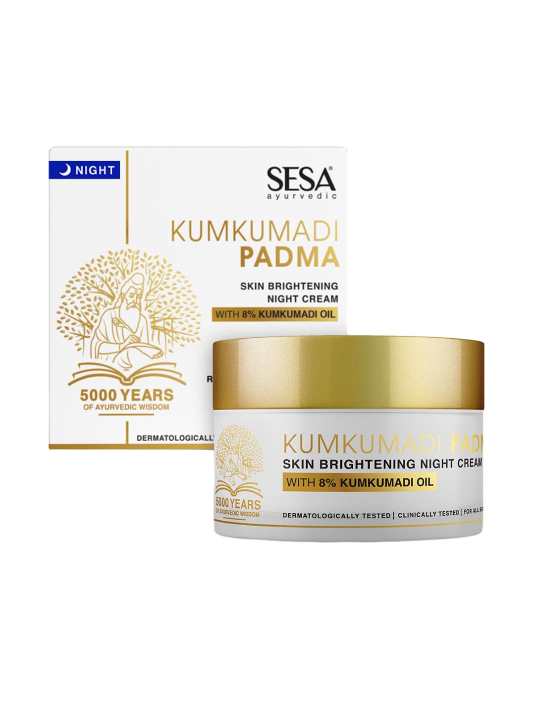 

Sesa Kumkumadi Padma Skin Brightening Night Cream - 50gm, White