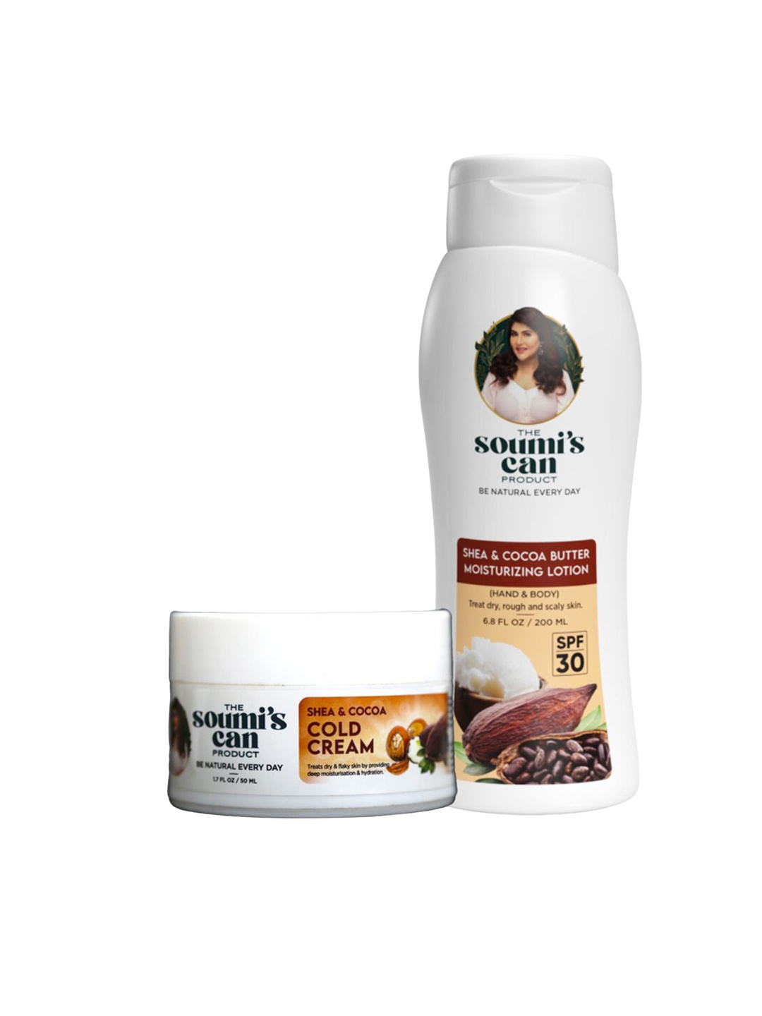 

THE SOUMI'S CAN PRODUCT Shea Butter Moisturizing Lotion 200ml & Shea Cold Cream 50ml, White