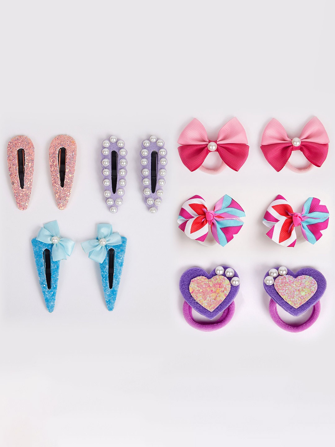 

RIBBON CANDY Set Of 12 Girls Embellished Hair Accessory, Pink