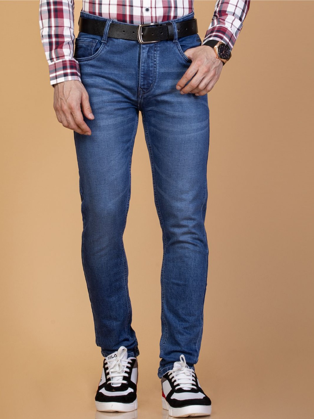

Monterrey SF Men Original Slim Fit Light Fade High-Rise Stretchable Jeans, Blue