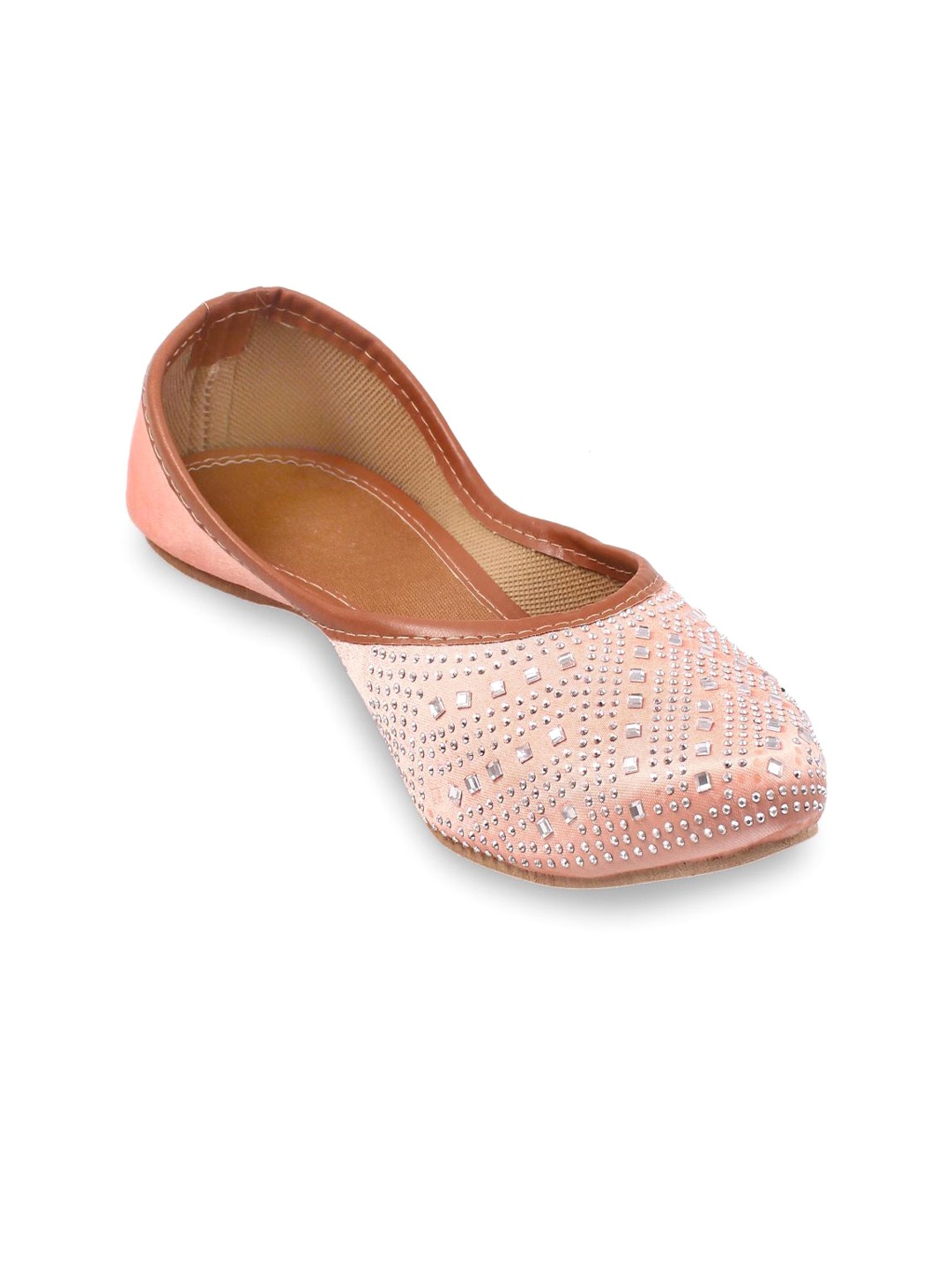 

Apratim Women Embellished Mojaris, Pink