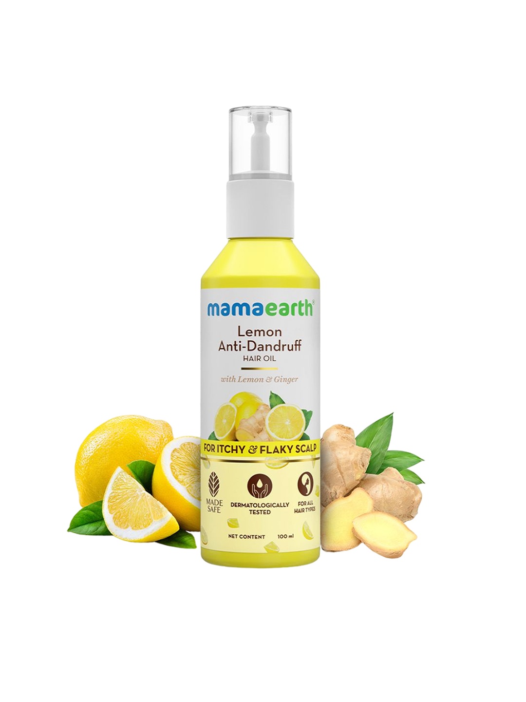 

Mamaearth Lemon Anti-Dandruff Hair Oil For Itchy Flaky Scalp -100ml, Off white