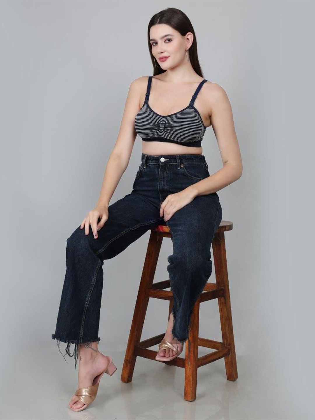 

Fabme Full Coverage Heavily Padded Maternity Bra BR0294, Navy blue