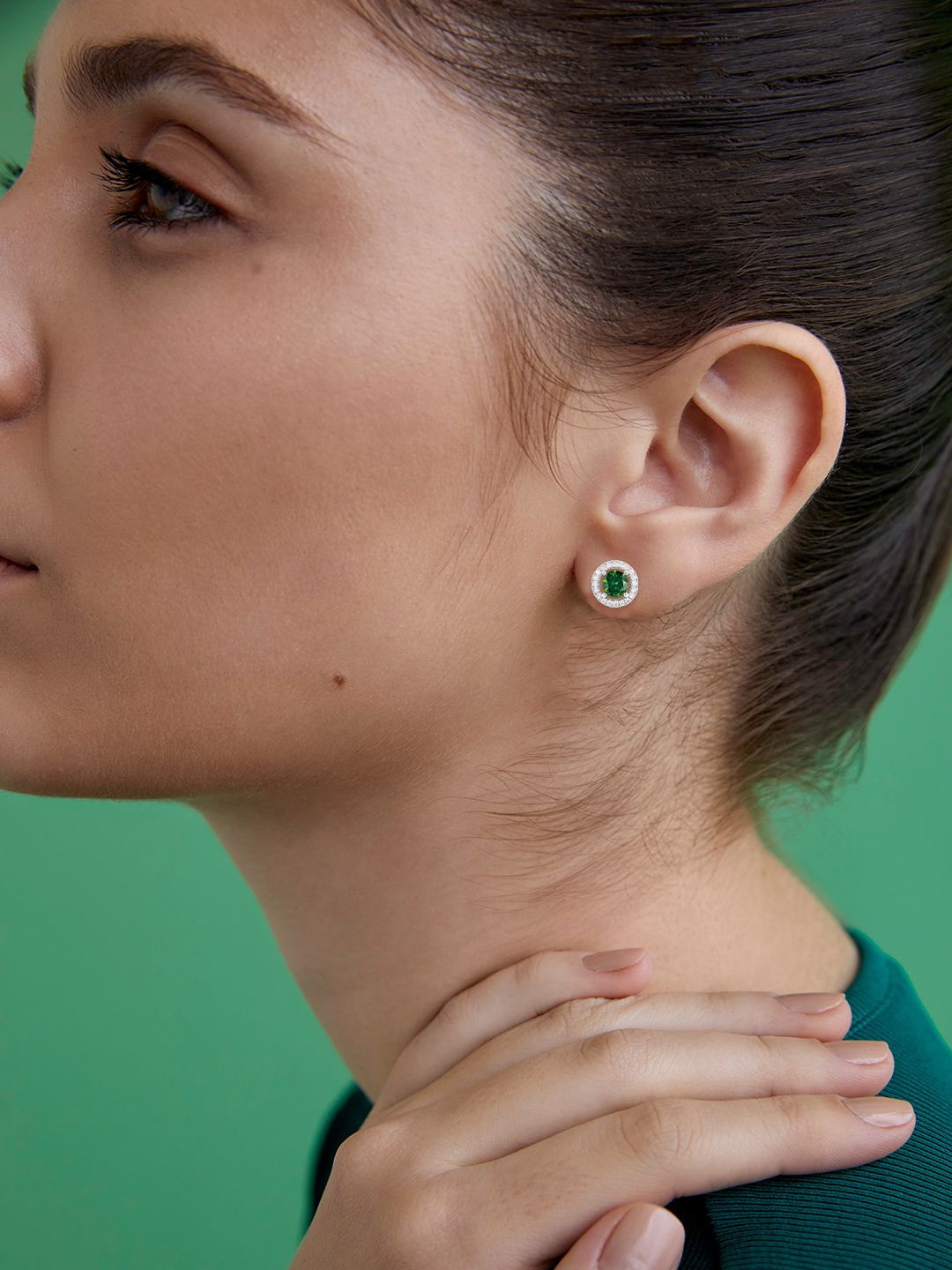 

MINUTIAE Silver Plated Circular Kundan Studs