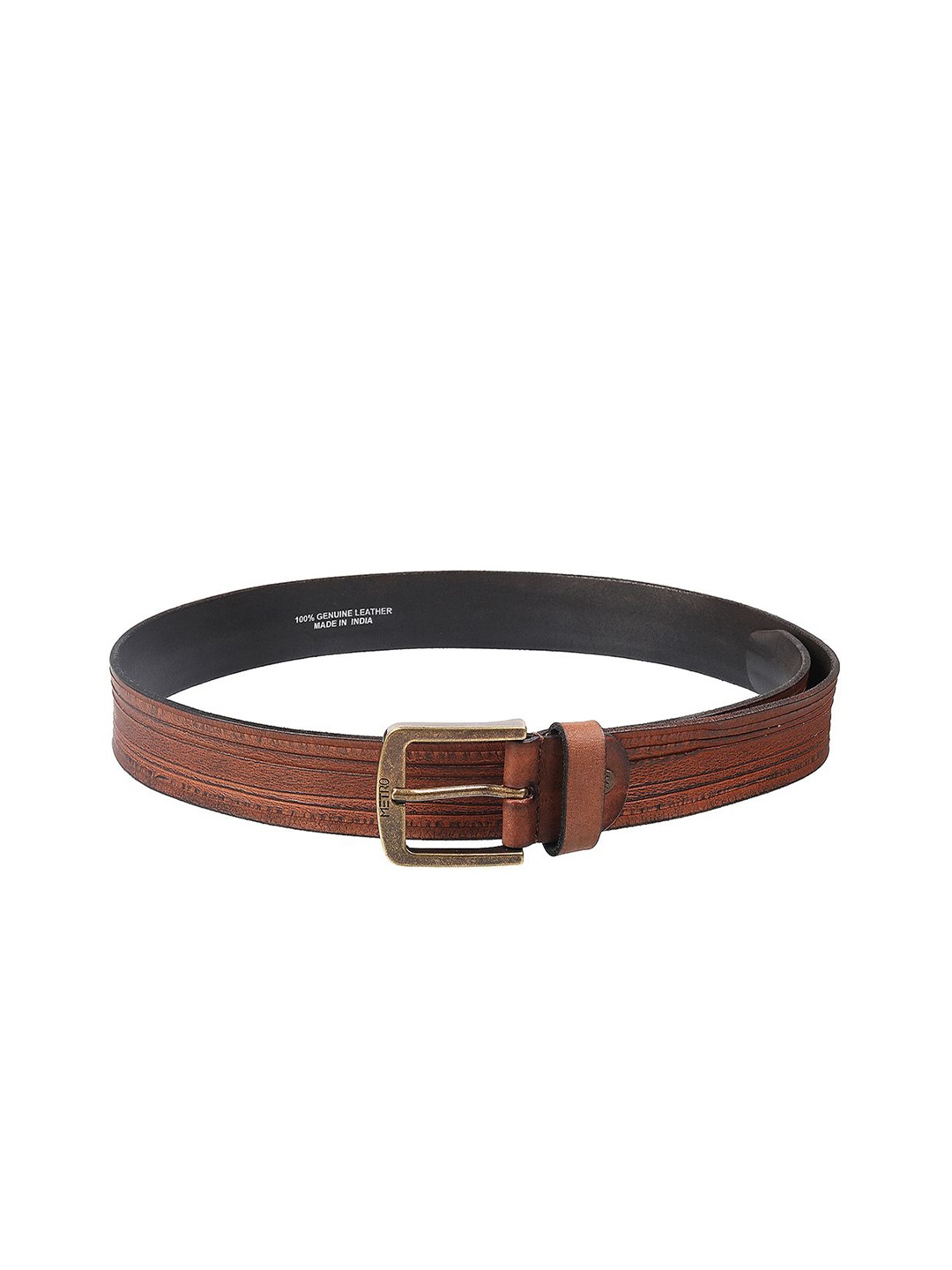 

Metro Men Textured Tang Closure Leather Belt, Brown