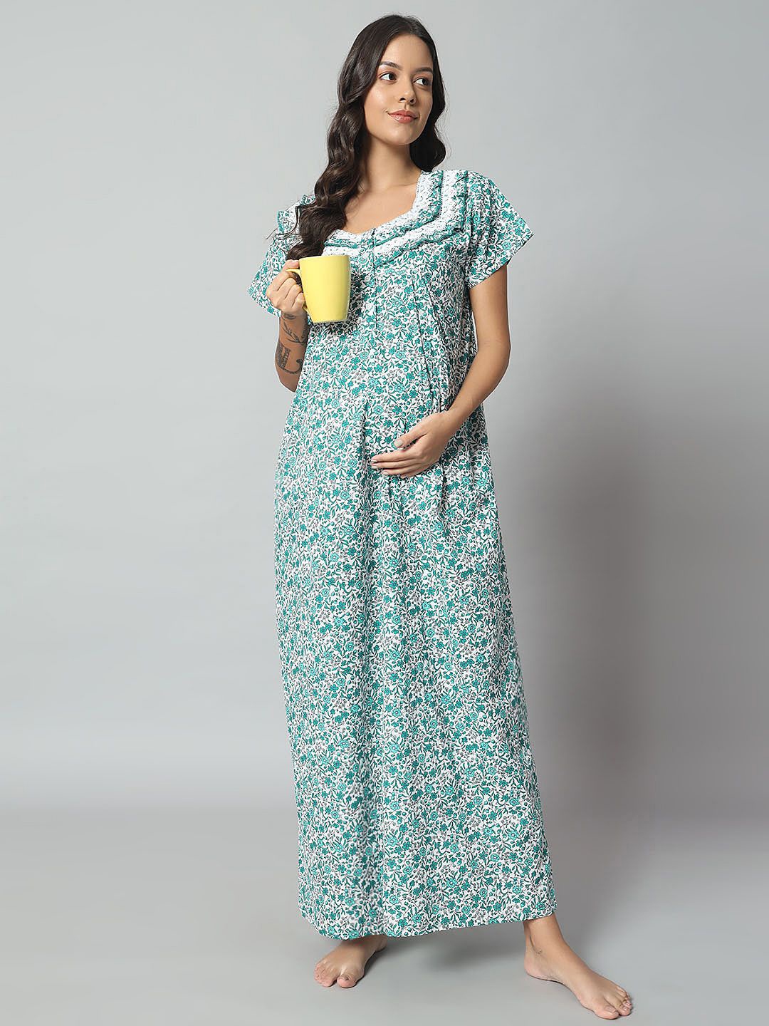 

SEPHANI Printed Maxi Nightdress, Green