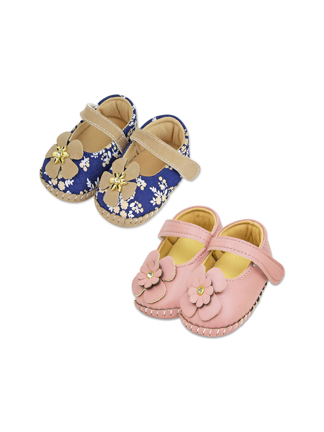 

BAESD Girls Pack Of 2 Printed Booties, Beige