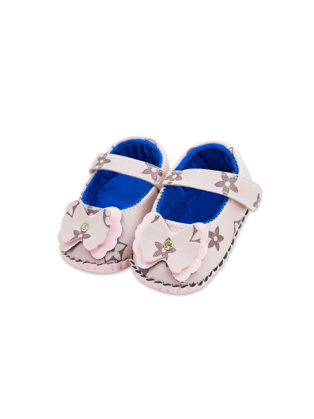 

BAESD Girls Belly Shoe Fancy Floral Velcro Sandal Booties, Pink