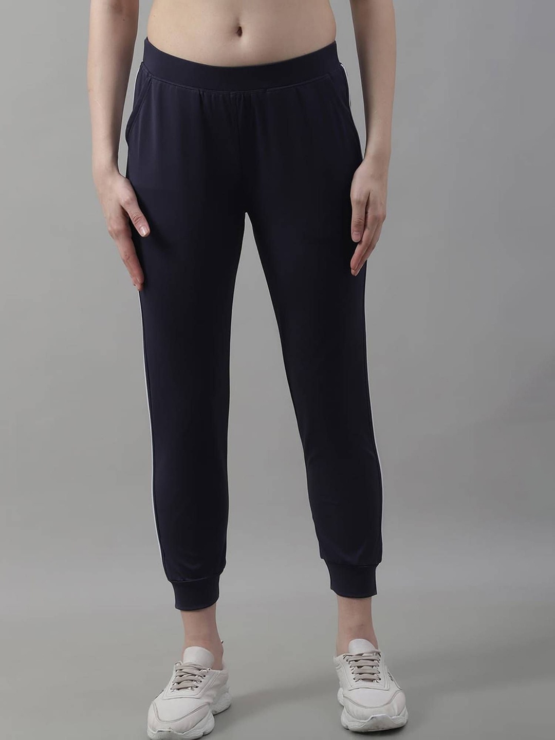 

WELL KEPT Women Mid Rise Joggers, Navy blue