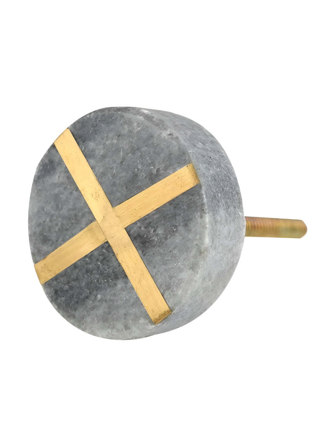 

Indianshelf Grey & Gold 4 Pieces Solid Round Hardware Drawer Knob