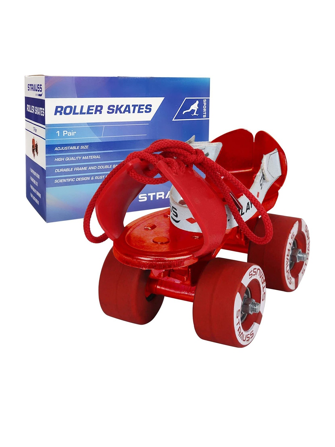 

STRAUSS Tenacity Ultra Durable Roller Skates, Red